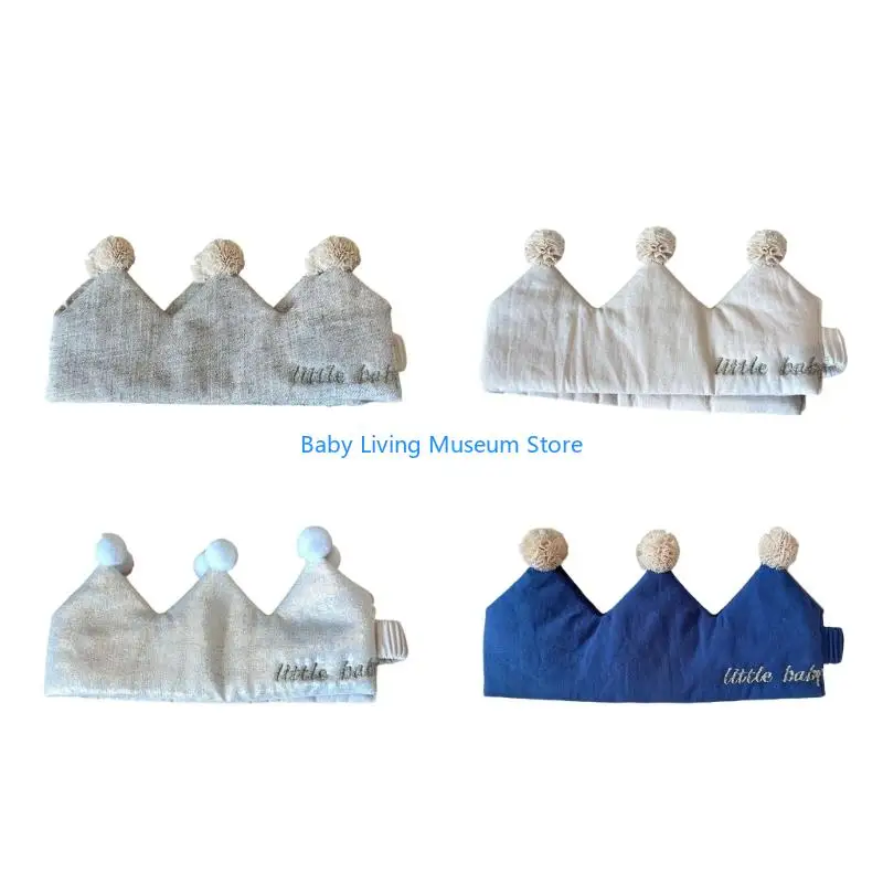 

P31C Baby Crowned Headwear Infant Boy Photography Prop Elastic Comfortable Band