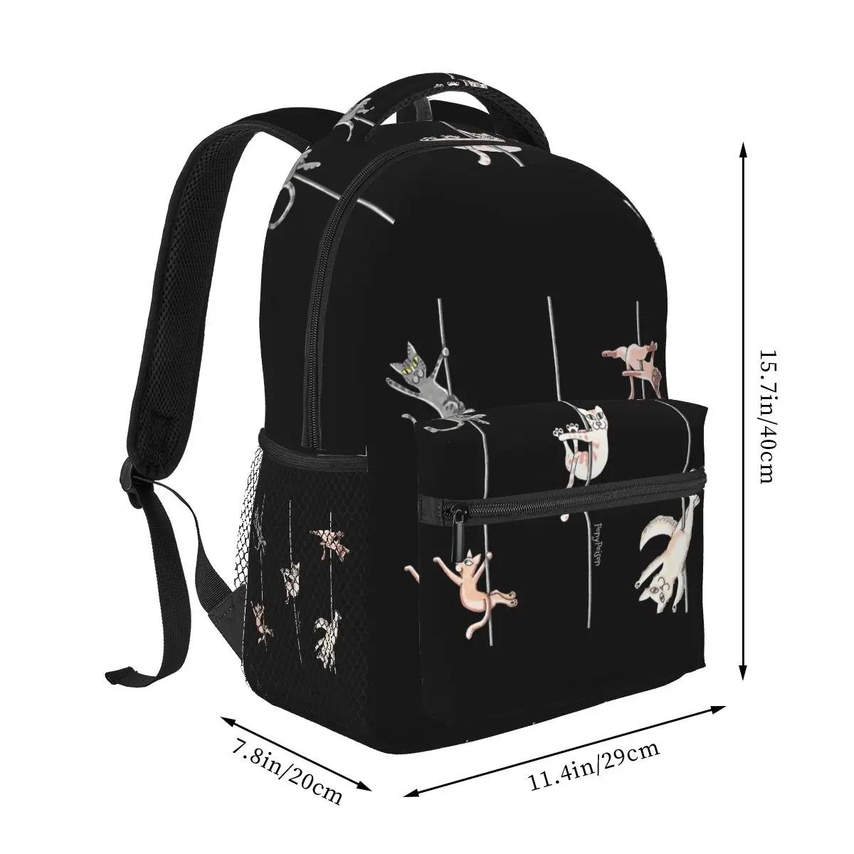 القطب القطط في اللعب على ظهره رائجة البيع Daypack سعة كبيرة الأطفال BookBag حقيبة مدرسية حقائب الكتف للرجال والنساء