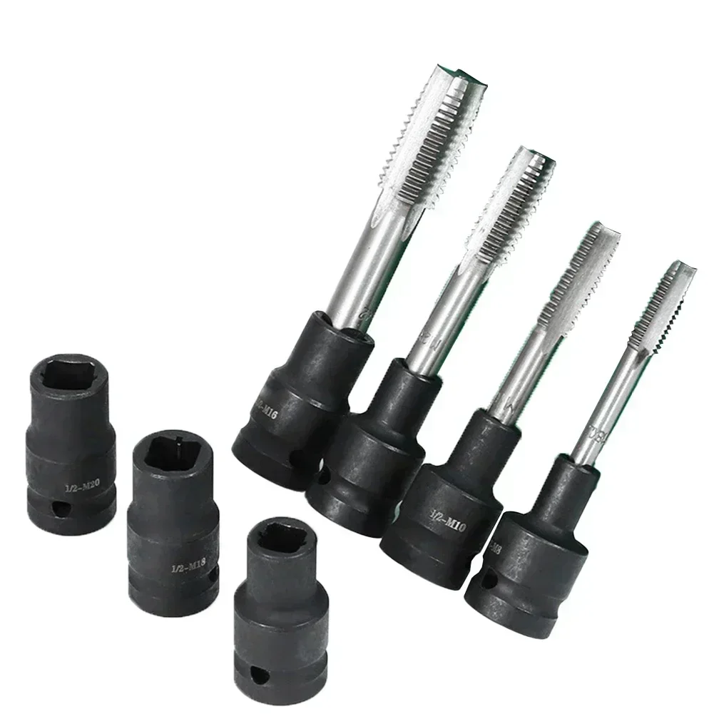 Adapter do gwintowników i narzynek z podwójną główką, kwadratowy, 1/2'', narzędzie do gwintowania śrub do klucza pneumatycznego, wiertarki, seria M6-M24