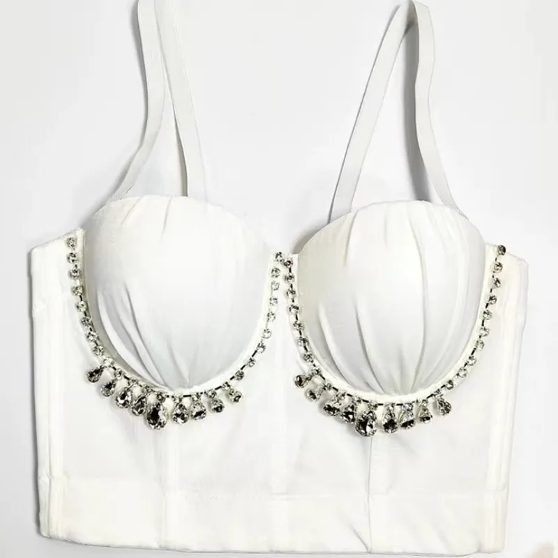 

Fashion Electronic Music Festival Nightclub Sexy Pleated Chain Fishbone Bra