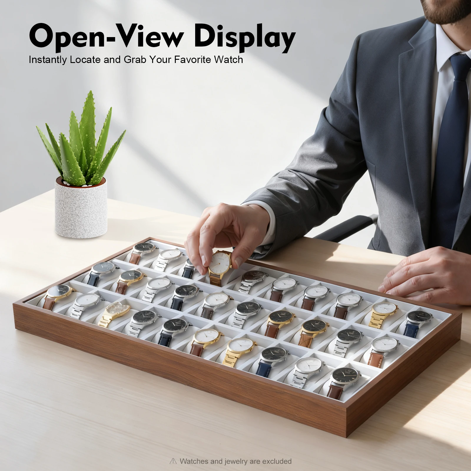 

30 Slots Box, Jewelry Display Case Organizer, Display Case Organizer Jewelry Storage Case for Necklaces, Earrings, Rings