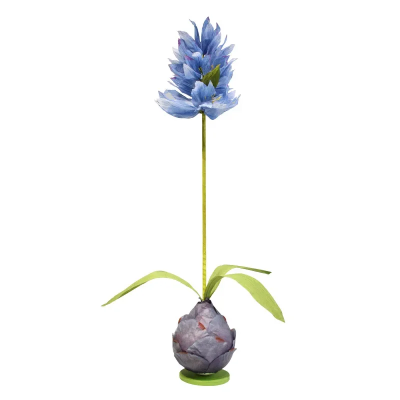 

Large simulated delphinium giant paper flower waterproof shopping mall floor-to-ceiling flower arrangement wedding