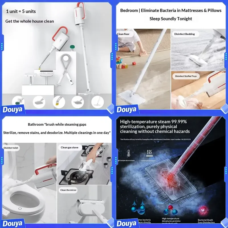 Steam Mop, High-Temperature Cleaning Machine, Electric Handheld Floor Mopping, Washing Scrubbing Gadget, Household-Cleaner