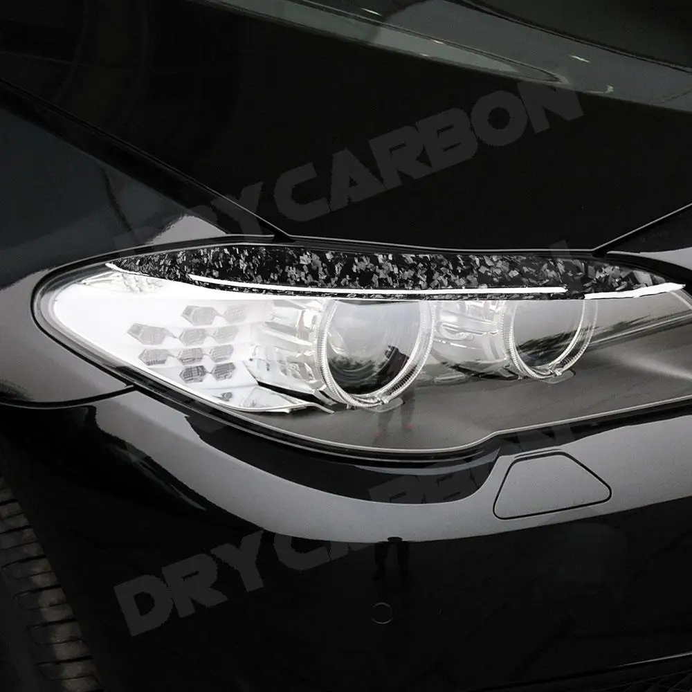 Real Carbon Fiber Front Bumper Eyebrow Covers for BMW 5 Series F10 F18 520 525 2010-2016 Car Tuning Parts