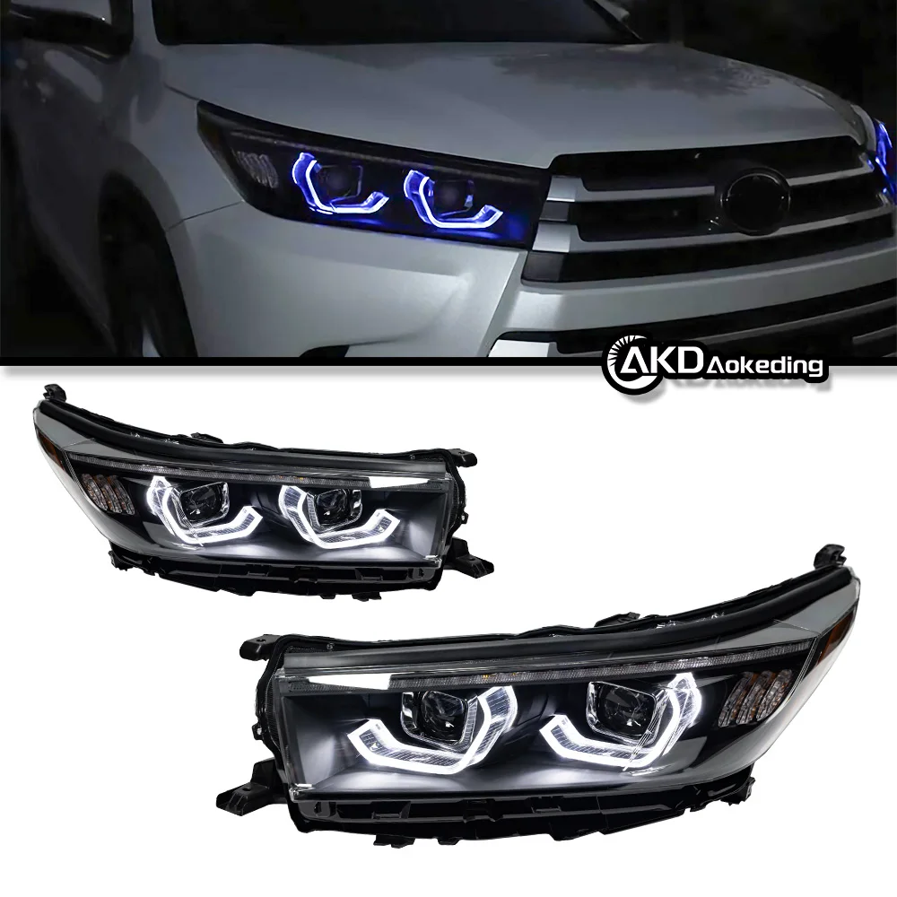 AKD Car style head lamp Toyota Highlander headlights 2018-2021 New Kluger LED headlight DRL Hid Bi Xenon auto accessories