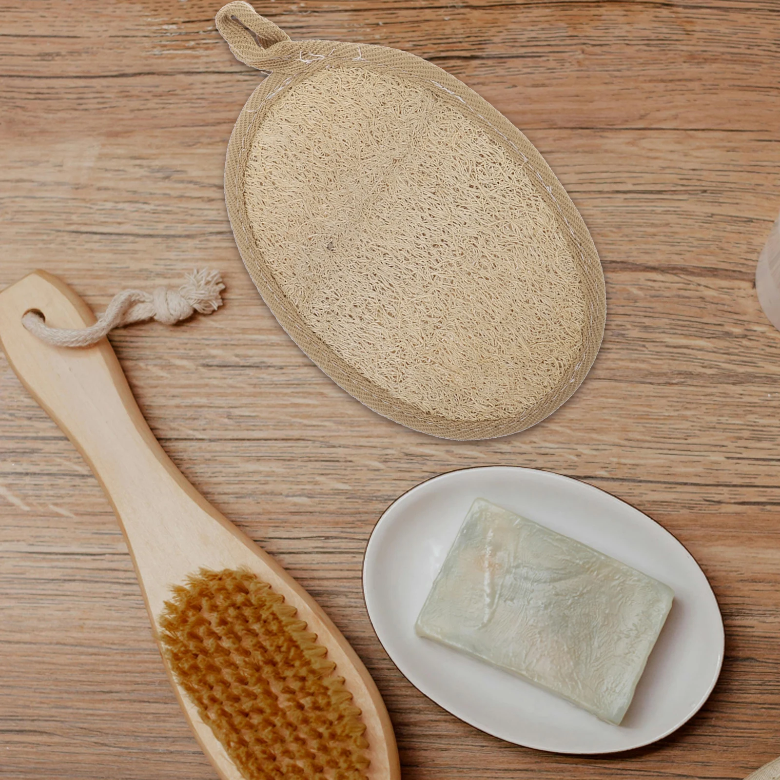 

2 Pcs Loofah Bath Towel Back for Shower Natural Exfoliating Bathing Rubbing Cloth