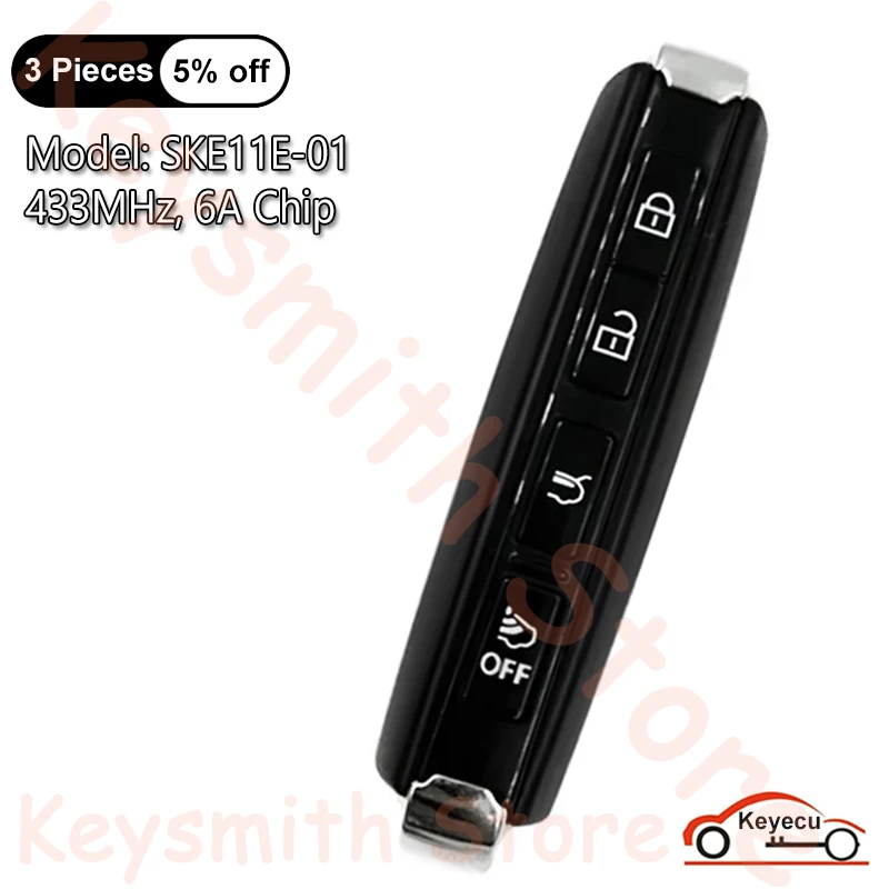 KEYECU 4 Buttons 433MHz 6A Chip for Mazda CX-5 CX-9 2020 2021 2022 2023 2024 Auto Smart Remote Control Key Fob Model SKE11E-01