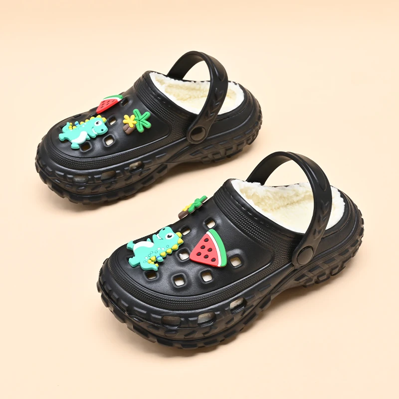 Winter Children Slipper Boy Plush Flats Indoor House Shoes Sneaker Fashion Cartoon Cotton Warm Clogs for Boy Sandals Shoes