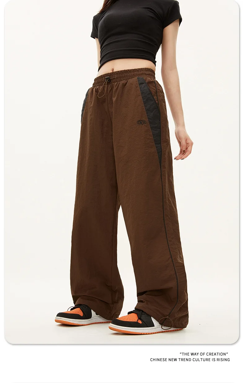 Y2K Vintage Mode Lose Hose 2024 Casual Straße Hip Hop Baggy Hosen Hohe Taille Breite Bein Hosen Solide Jogger Frauen kleidung – Detail 13