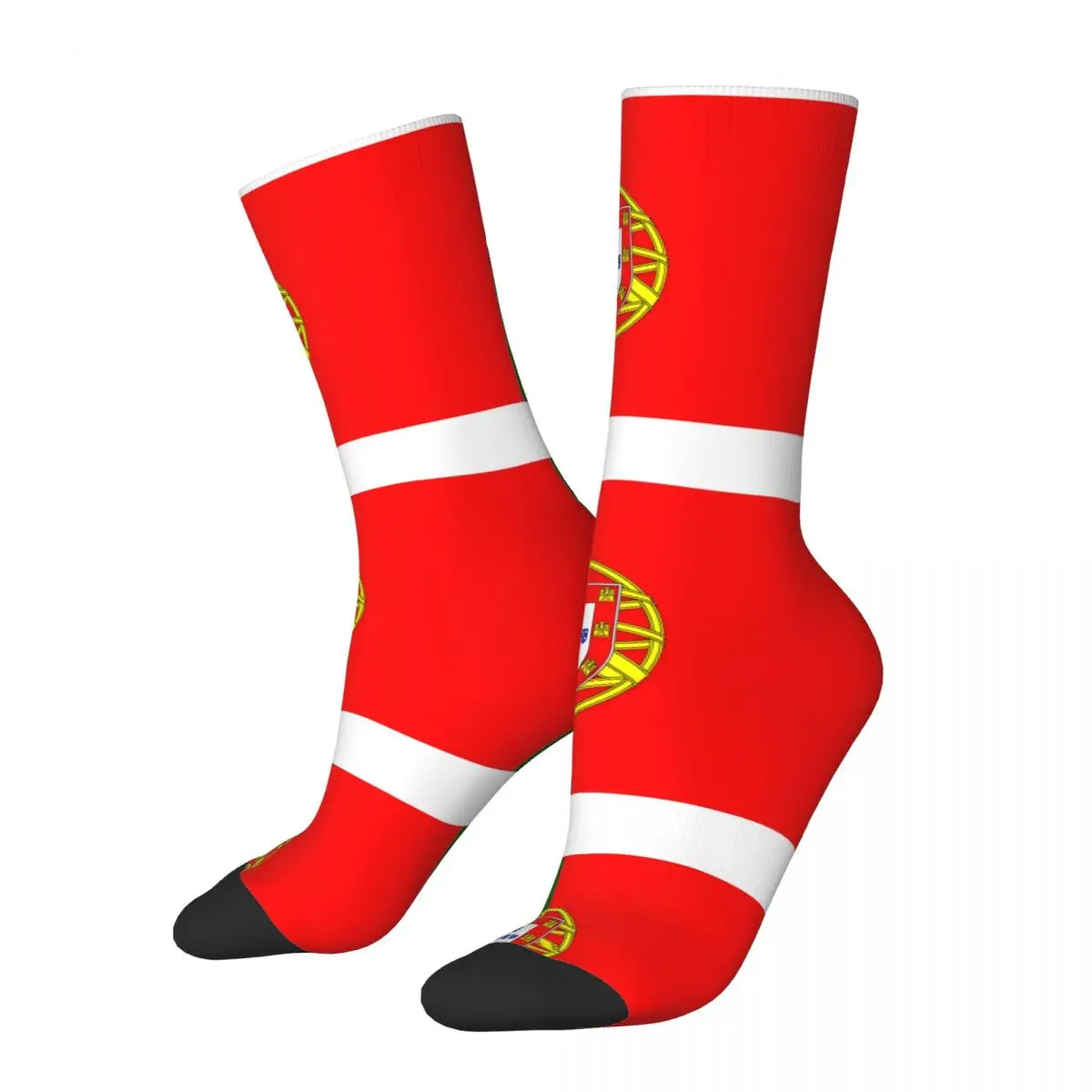 Portugal Sticker 2024 Men's Socks Retro Harajuku Europe Street Style Novelty Casual Crew Sock