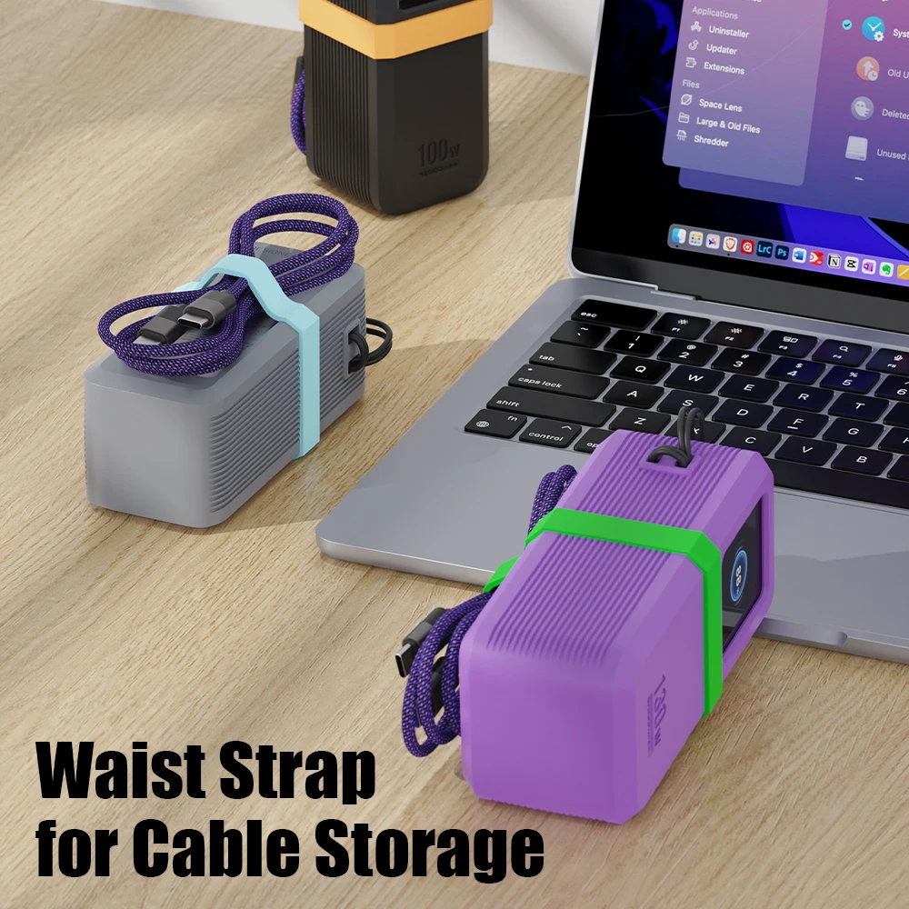 SIKAI حافظة من السيليكون لـ UGREEN Nexode 130W/100W 20000mAh قوة البنك تصميم السفر المحمول مع تخزين كابل البيانات