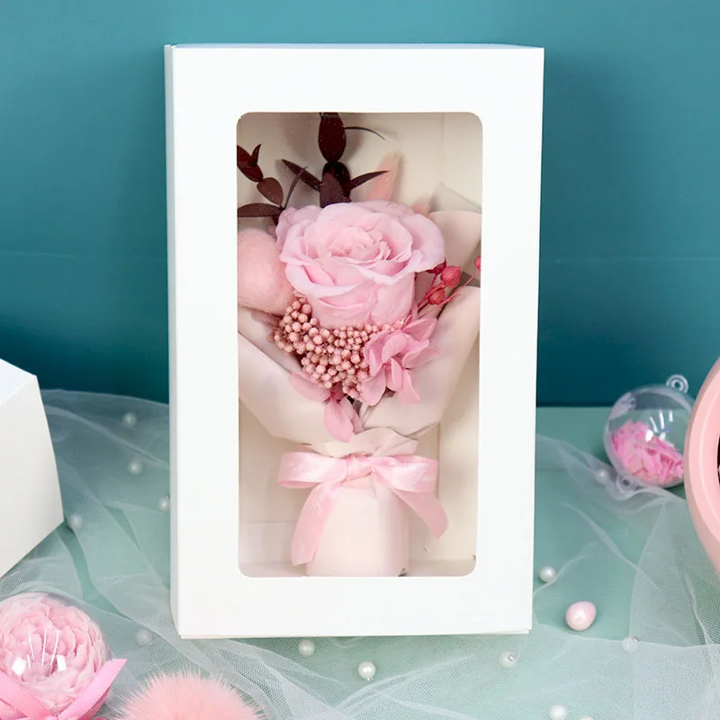 Eternal Rose Bouquet In Box Preserved Real Rose Best Mother's Day Gift Romantic Wedding Bridesmaid Hand Tied Artificial Flowers