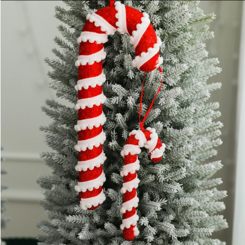 Christmas Candy Canes Hanging Ornaments Xmas Tree Lollipop White Red Pendants 2024 Christmas Decoration for Home New Year Noel