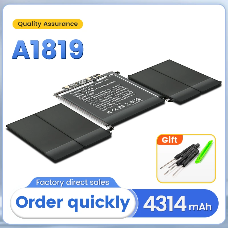 SOMI New A1819 Laptop Battery For Apple MacBook Pro 13'' 2016-2017 A1706 EMC3071 MLHI2LL/A MPXV2LL/A with Tools