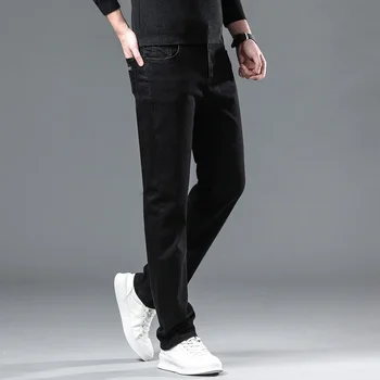 2025 New Winter Men Black Straight Stretch Denim Thick Velvet Pants Warm Jeans Casual Fleece Line Trousers Male Plus Size 6 2025 New Winter Men Black Straight Stretch Denim Thick Velvet Pants Warm Jeans Casual Fleece Line Trousers Male Plus Size 6
