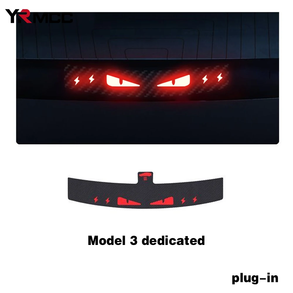 1 pz adesivi per Auto Top fanale posteriore emblema adesivi Tesla Auto High Mounted Brake Light Projection Board Decal per Tesla Model Y 3