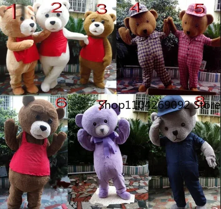 Hot Sale Teddy Bear Mascot Costume Cartoon Cosplay Costume Outdoor Character Bear Mascotter Carnival Props Advertising Event