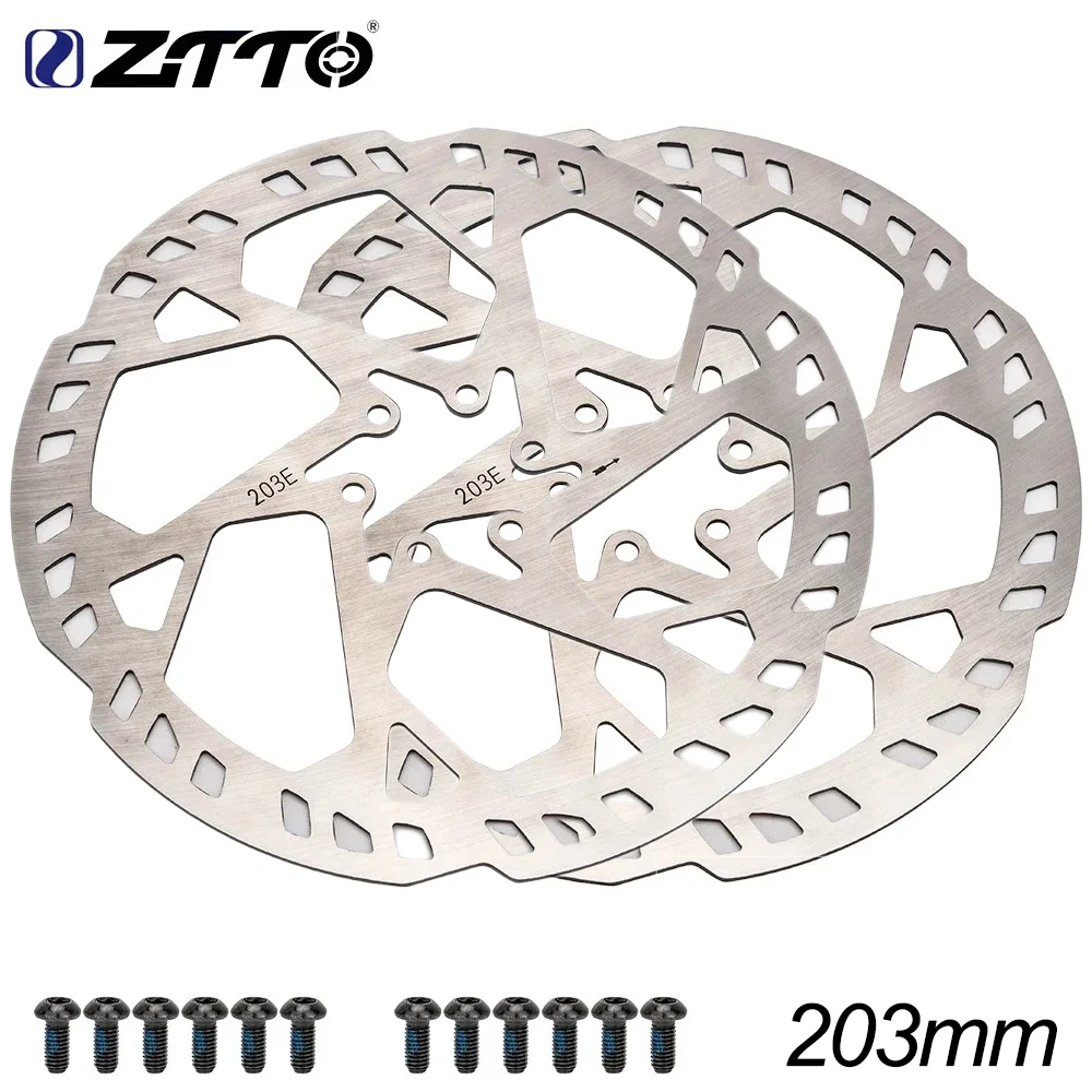 Ztto 2,3mm verdicken mtb e-bike fahrrad scheiben brems rotor edelstahl 160mm 180mm 203mm 220mm 6 schrauben naben montierte fahrrad teile