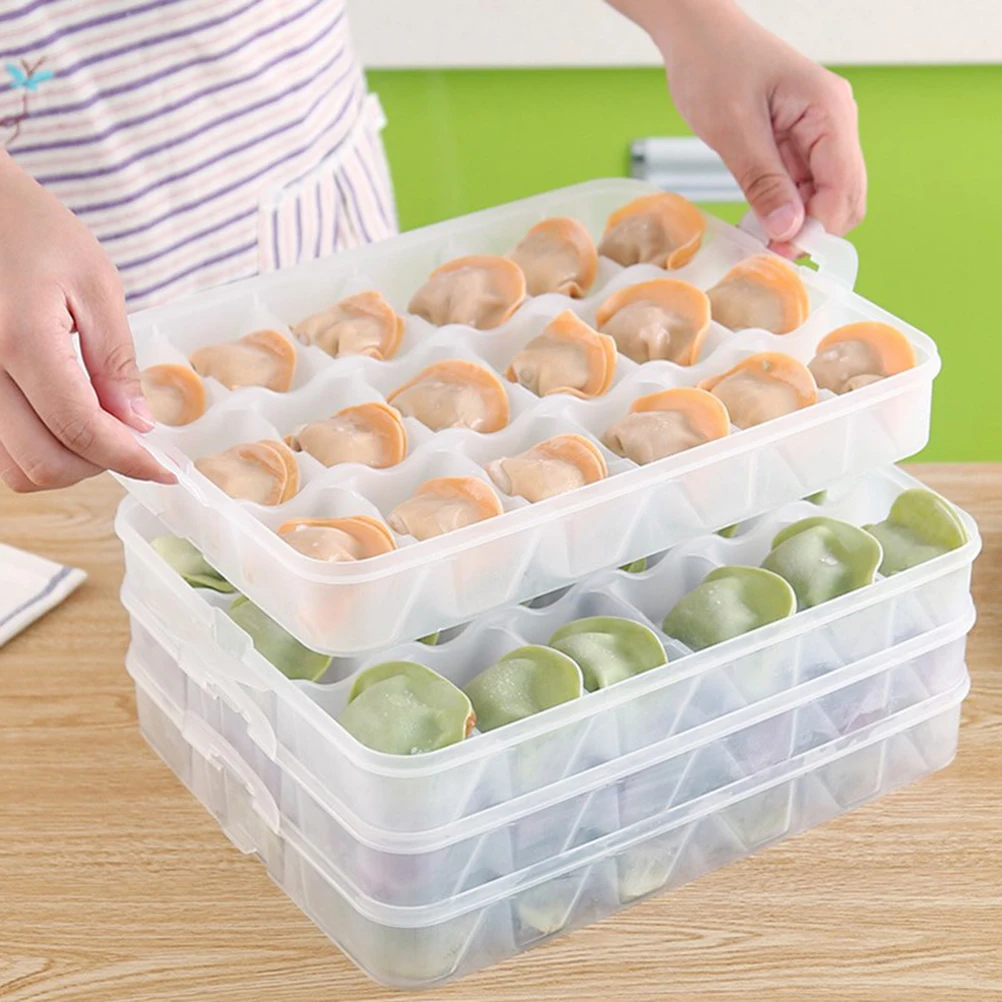 

Dumpling Storage Box 4 Layers 18 Compartments Eco Friendly PP Non Toxic Healthy Sanitary Moistureproof Mould Proof Food