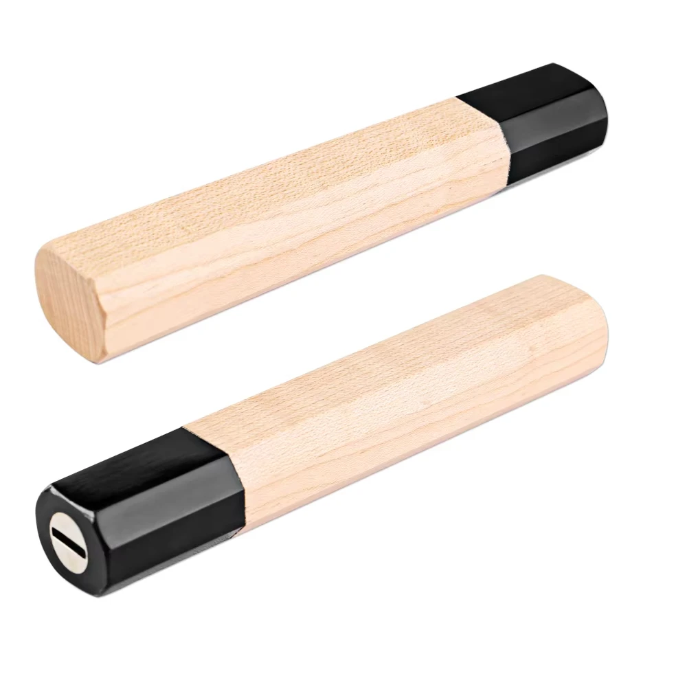 

Handcrafted Japanese octagonal natural waxwood handle for DIY replacement on kitchen chef's Santoku meat slicing knife handle