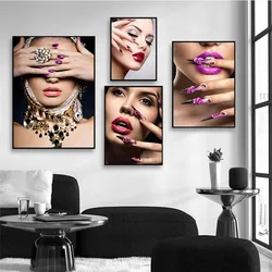 Fashion Nail Shapes Beauty Salon 5D Diamond Painting Cross Stitch Kit Decor Makeup Nail Gifts Embroidery Full Square Round Drill