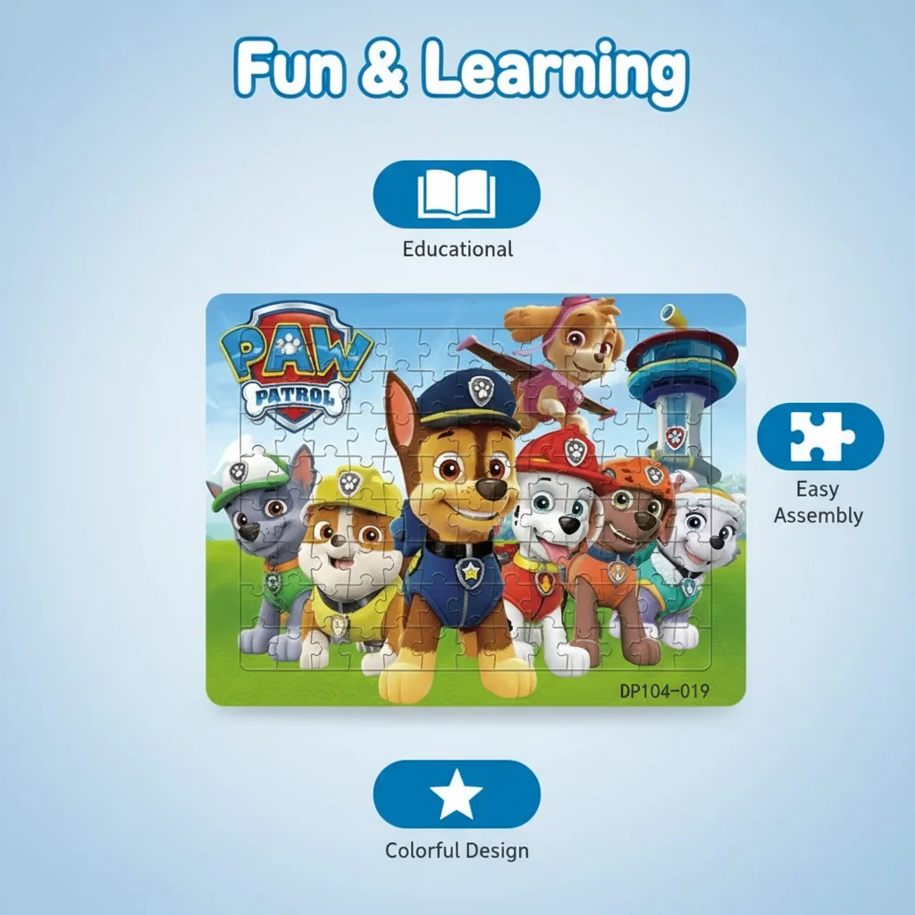 104 قطع باو باترول بازل قطع لل - مراجعة Kids Education Learn Tv وسعره