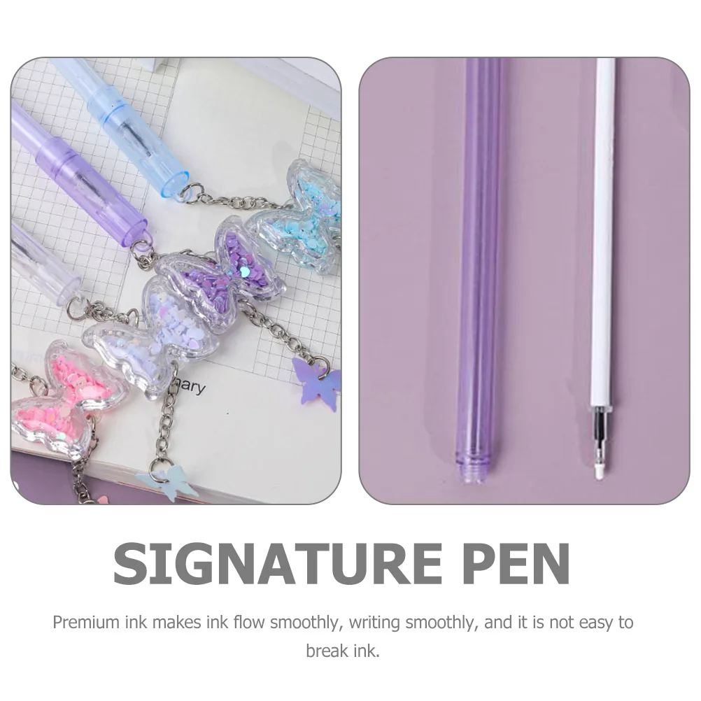 8 قطع أقلام جل على شكل فراشة للطلاب، قلم حبر مزين بالترتر، جائزة المكتب والمدرسة، أقلام ممتعة للطلاب، قلم جل