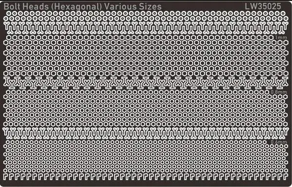 1/35 Details Improvement Kits Bolt-Heads (Various) Hexagonal Model Accessory LW35025