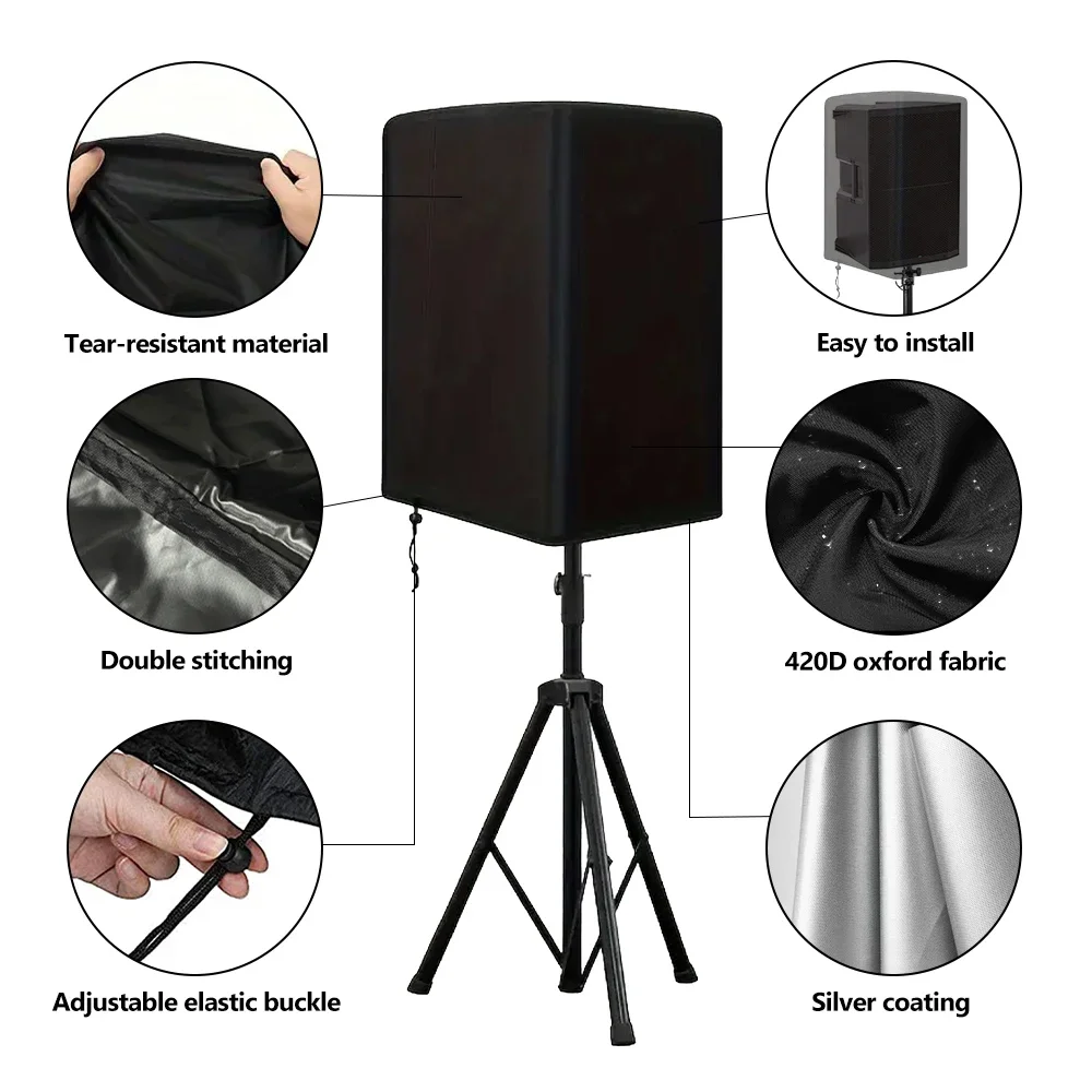 Oxford cloth speaker dust cover Multimedia metal audio cover Dust and waterproof protective cover 210D black silver Oxford cloth