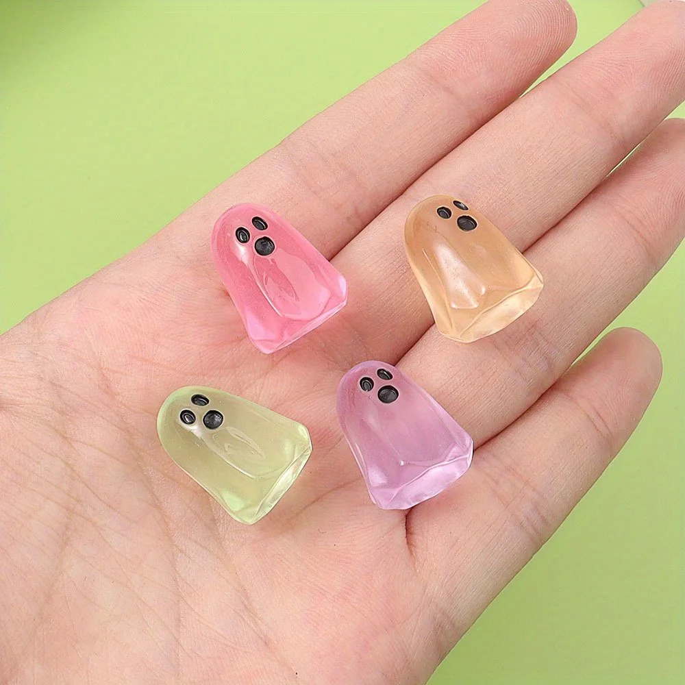 3/8/17pcs Multi-color Ghost Shapes Beads & Bead Assortments,Suitable for DIY Halloween Gift Accessories, Gift Making Accessories