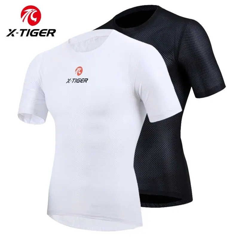 X-TIGER Men\'s Cycling Shirt Quick-dry Breathable Base Layers Bike Undershirt Polyester Mesh Biking Maillot Ciclismo Hombre