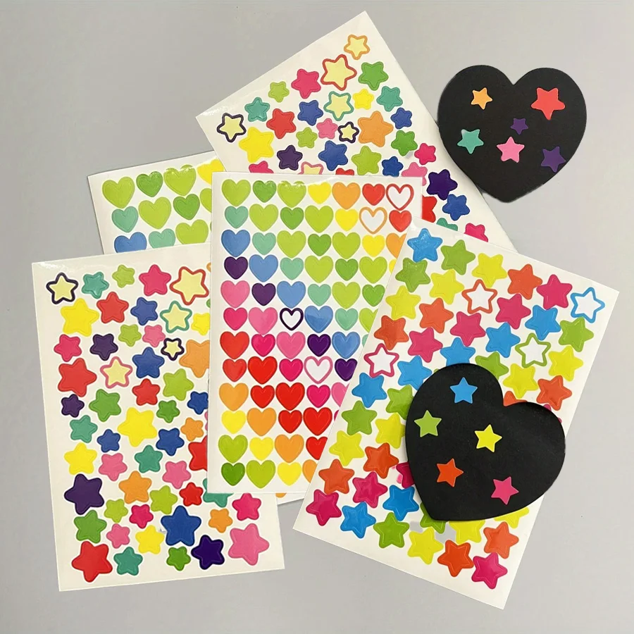 5/20pcs Scrapbook Stickers Color/Laser Star Heart Dot Handicraft DIY Diary Album Rainbow Decoration Accessories image 6