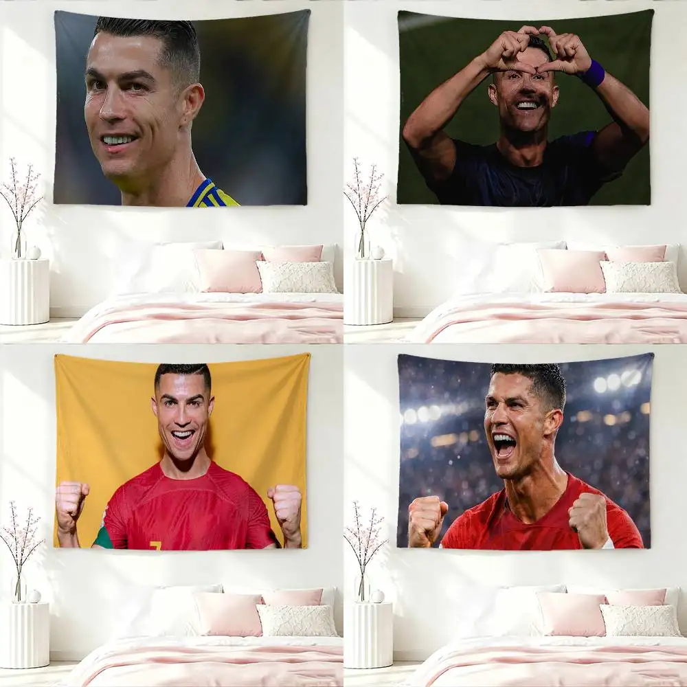 D-Cristiano Ronaldo Football Flag Outdoor Decorations for Bedrooms Home Decor Items Decoration Banners