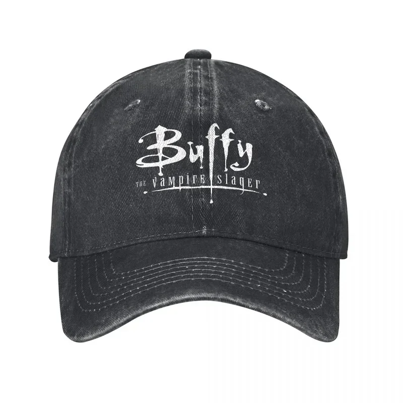 New Buffy The Vampire Slayer Washed Denim Baseball Cap Canvas Adjustable Hat Classic Logo Design Unisex Fashion Accessory