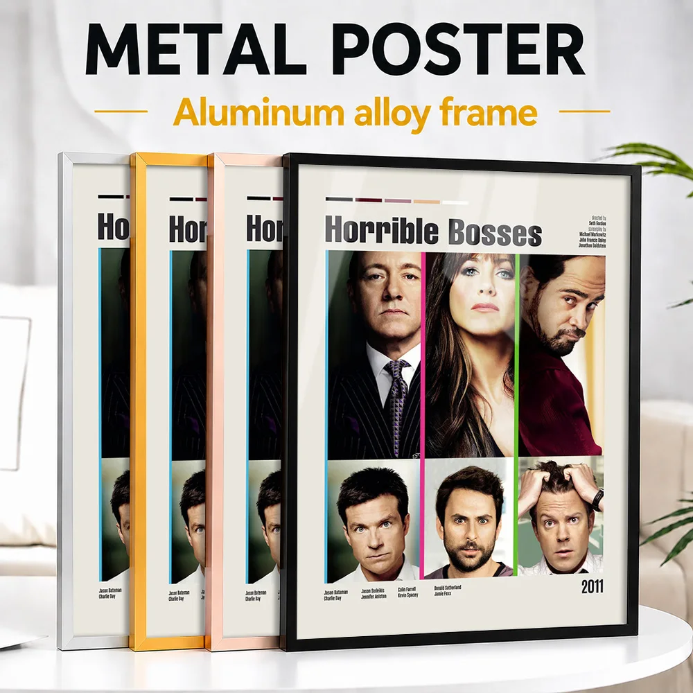 Horrible Bosses Movie Framed Metal Poster Personalized Screen Tribute Wall Art Perfect Within Home Theater As Collector Gift