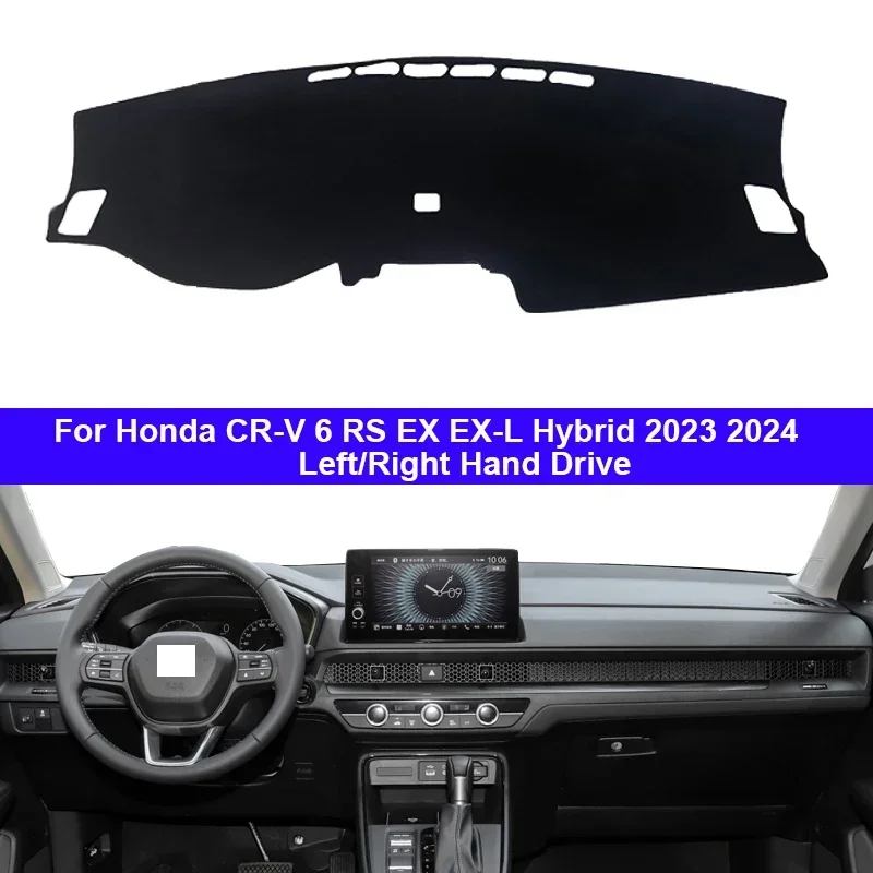 Car Inner Dashboard Cover For Honda CR-V CRV 6 RS EX EX-L Hybrid 2023 2024 Auto Dash Mat Carpet Cape Sun shade Dashmat Pad