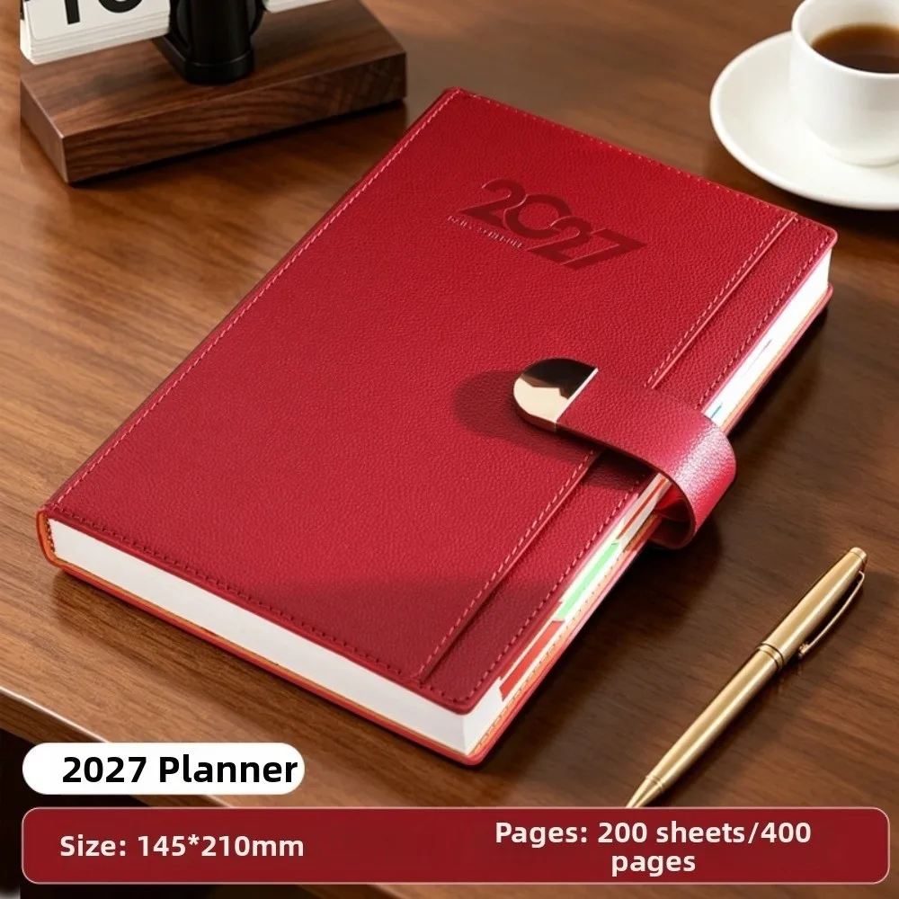 A5 2027 Schedule Book Convenient Diary Writing Pads Agenda Planner Notebook Multi Functional Calendar Notebook view 3