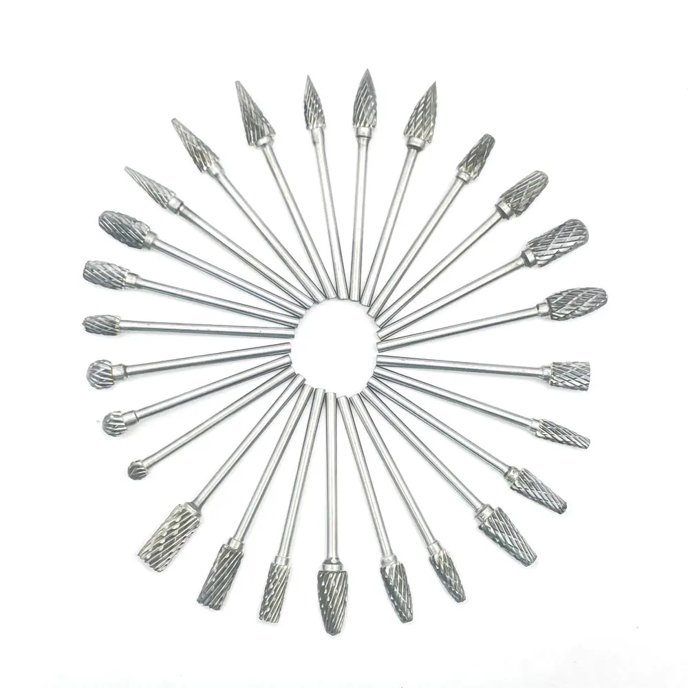 Fresa de carburo de tungsteno de acero con vástago de 2,35mm, herramienta rotativa, doble corte de diamante, herramientas de pulido Dental