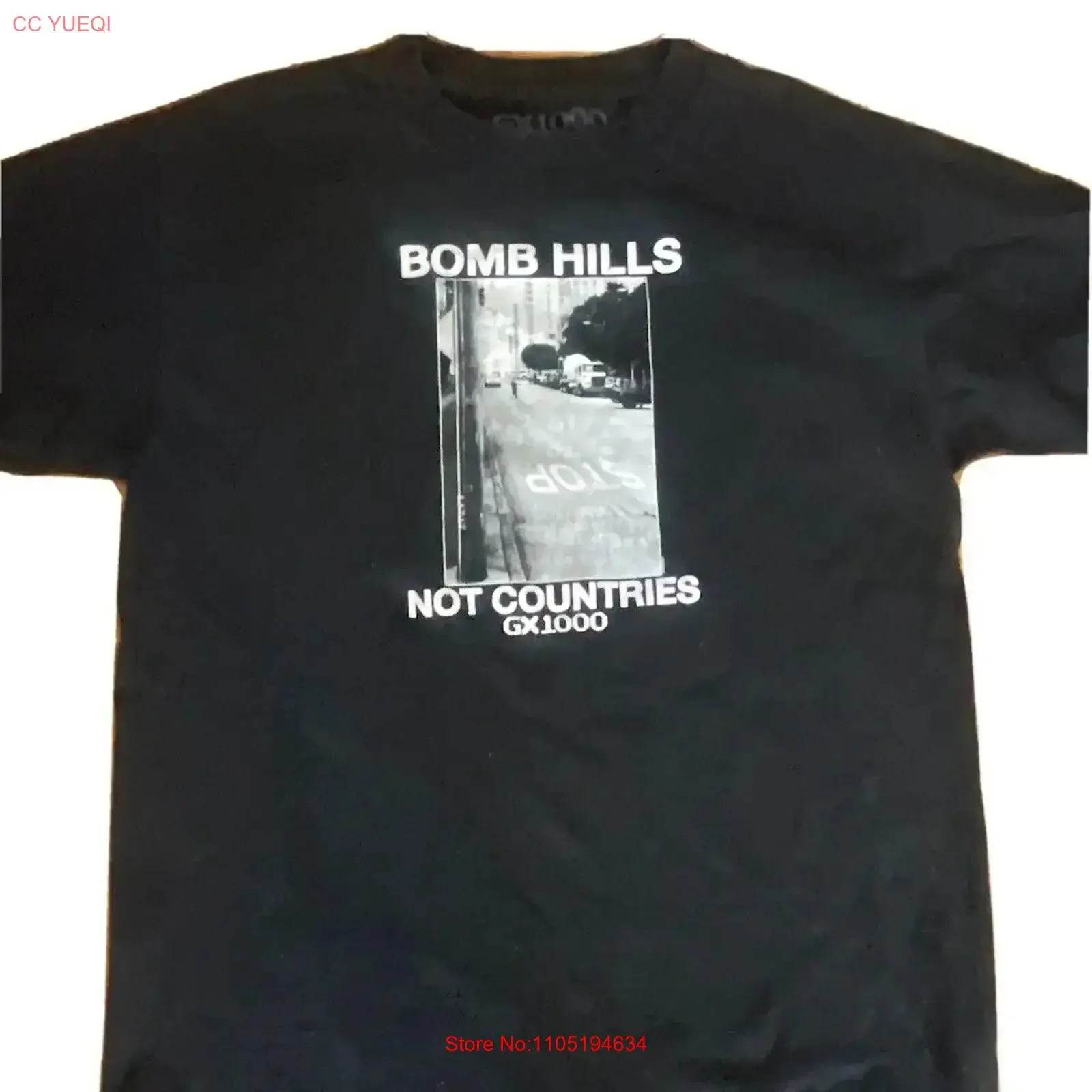 Rare Skate Gx1000 Pablo Camiseta Bombhills No Países vintage Lavado Versátil Casual Elegante ropa de diseñador Cómodo