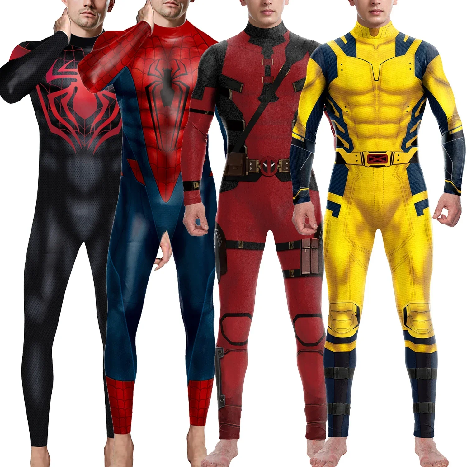 Super eroe Uomini Film Piscina Morta Wolverine Spider Costumi Cosplay Hallloween Tuta Performance Party Zentai Tute Pagliaccetto