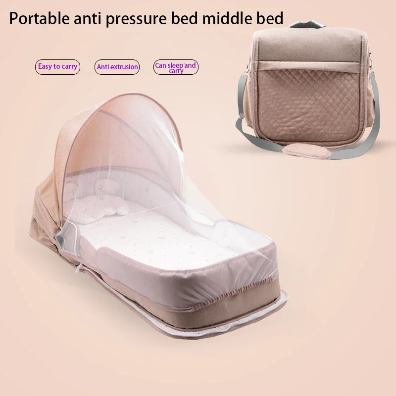 Berço dobrável portátil para bebê recém-nascido, cama móvel, cama Bionic bebê, mamãe mochila saco