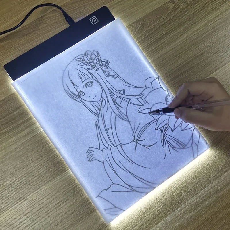 Blocco note per disegno a LED, tavolo da tavolo dimmerabile a 3 livelli, pittura di animazione, giocattoli educativi, regalo, blocco note a luce regolabile per bambini