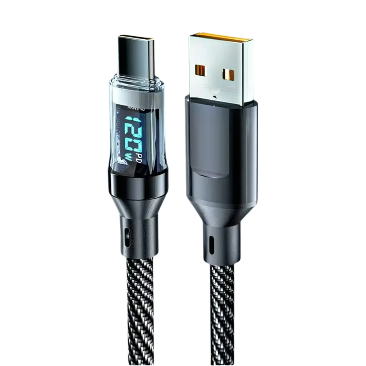 كابل شحن سريع ذكي 60 وات 120 وات شاشة LED USB C إلى C متوافق مع OPPO Find X Vivo Y Series iPhone 15 Huawei MacBook #6