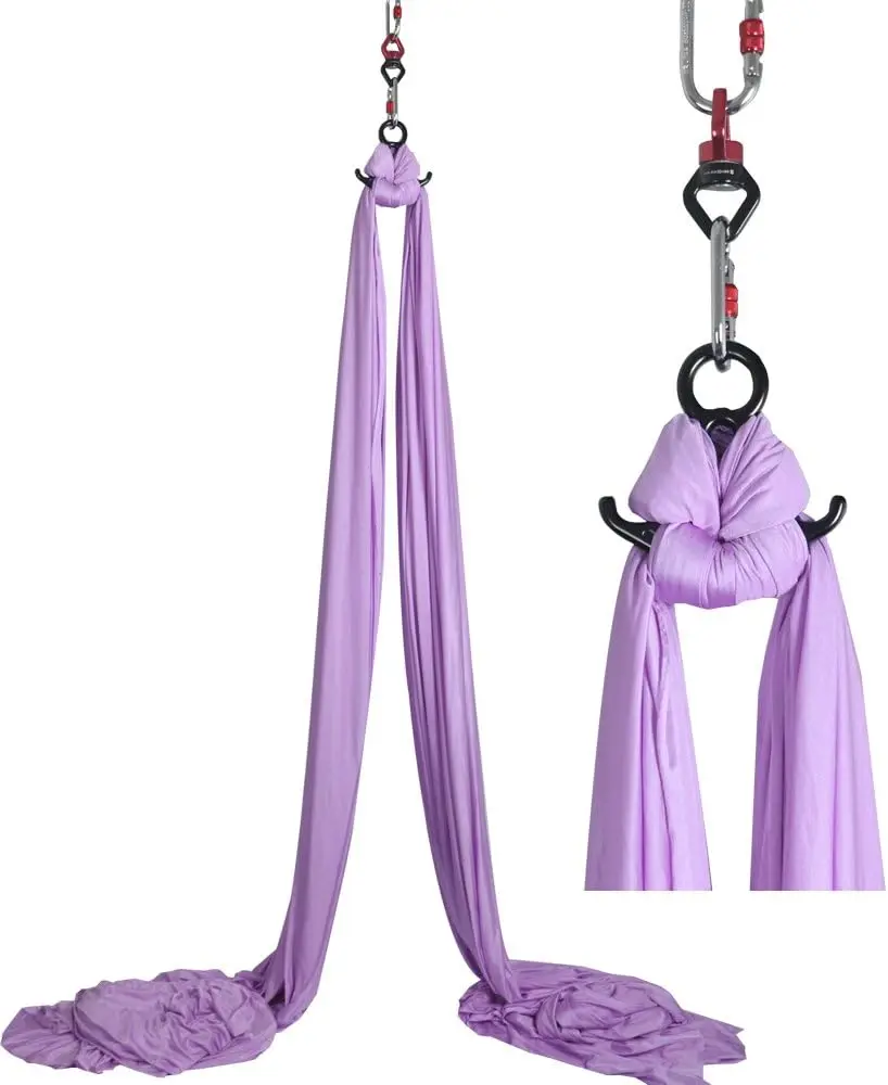 Aerial Silks Starter Kit - Durable 11Yards of Aerial Yoga Hammock with Hardware, Aerial Swing for Acrobatic Flying Yoga
