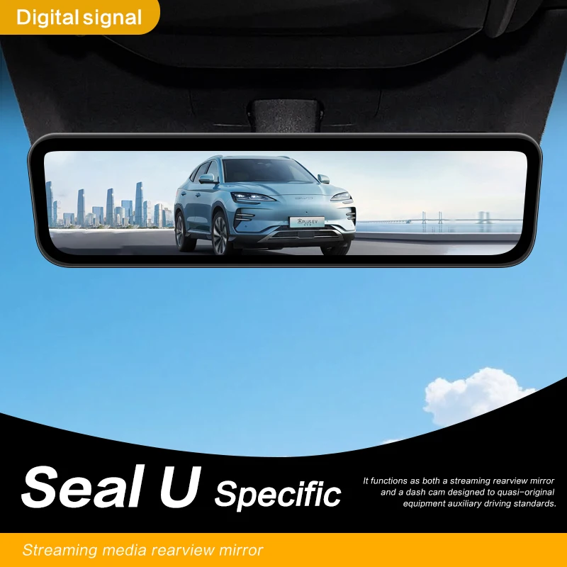 SINJET For BYD Seal U 2025 with Night Vision HD Camera DVR Dash Cam 9.2Inch Touch Screen Car Electronics Digital Rearview Mirror