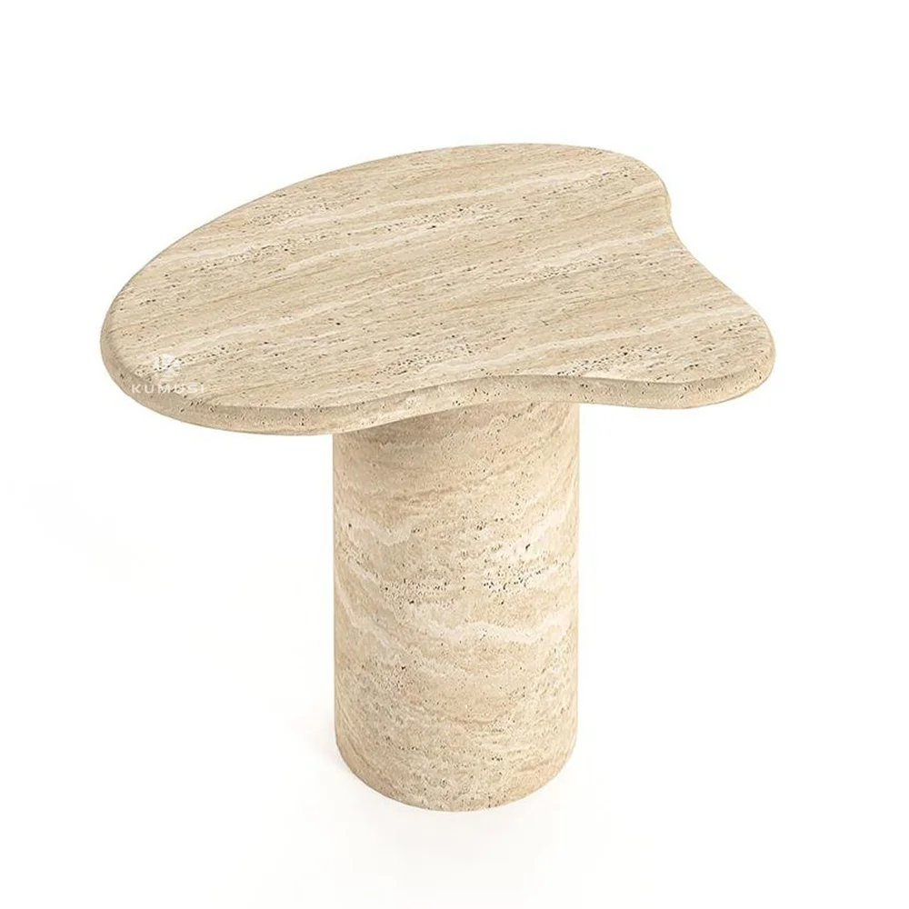 &d Professional Marble Furniture Factory Produces Exquisite Compact Concrete Texture Shaped Decorative Side Tables