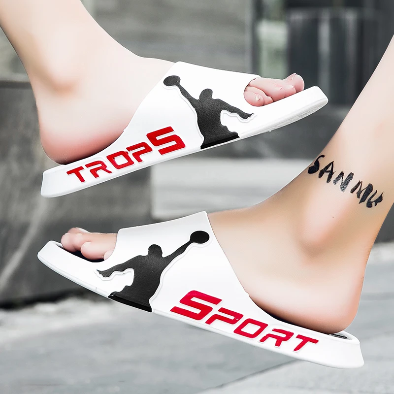 

Шлепанцы для мужчин и женщин, Сланцы на толстой подошве, с мультяшным принтом, пляжные сандалии на платформе, летняя Уличная обувь для пар