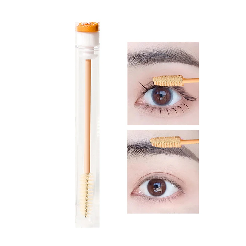 10PCS Eyelash Brush Tube With Cartoon Bread Handle Lash Extension Makeup Brush Dustproof Eyebrow Comb Beauty Tools