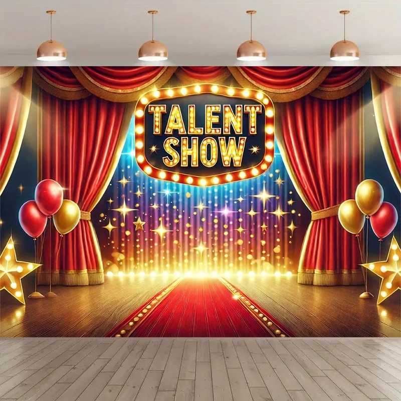 1 Stück, Talent-Show-Fotografie-Hintergrundflagge, Partyfotos, Studio-Requisiten, Festival-Party- und Geburtstagsdekorationsartikel