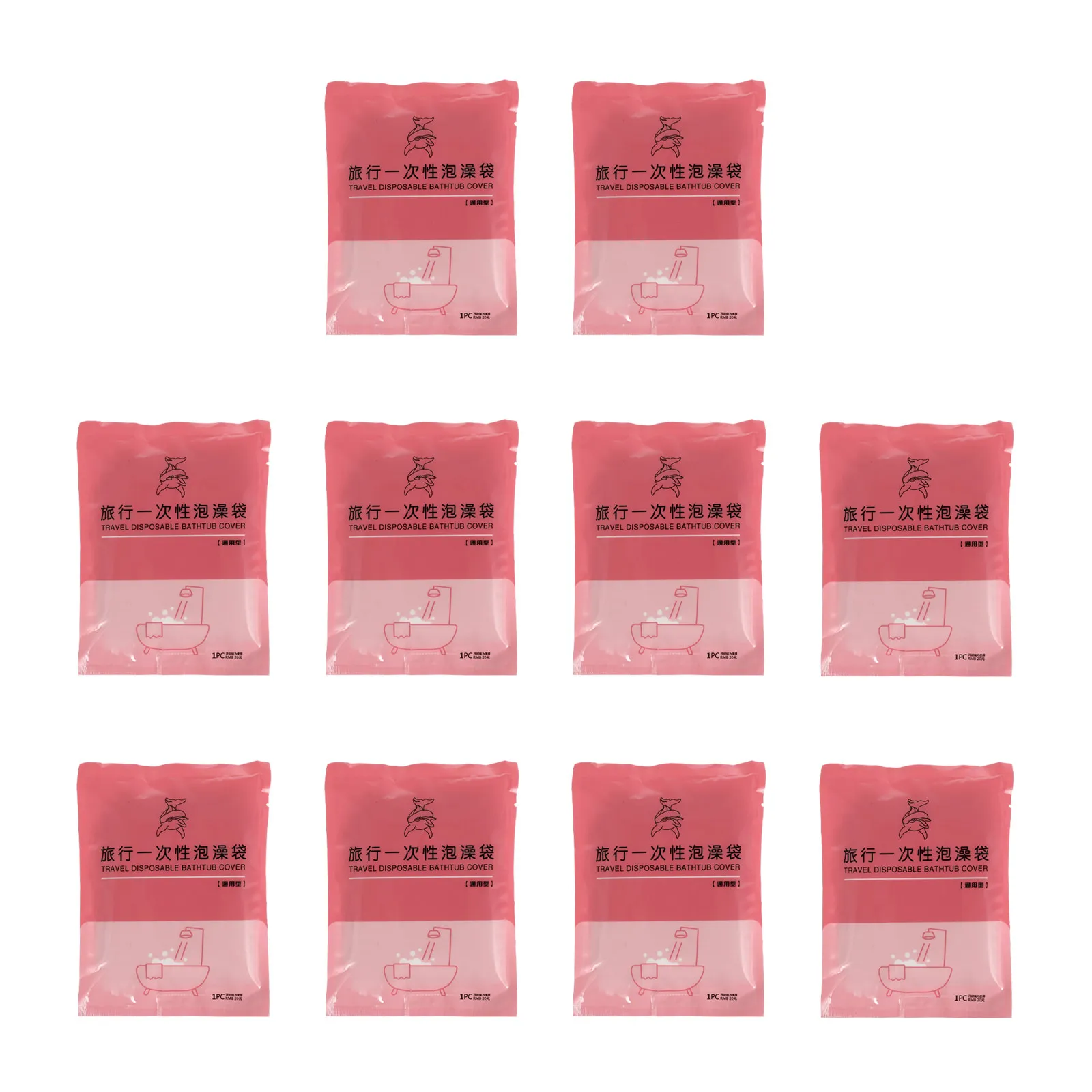 

10Pcs Foldable Disposable Bath Bag for Bathtub Thickened Leak Proof Cover Comfortable Secure Fit Perfect for Personal and Guest